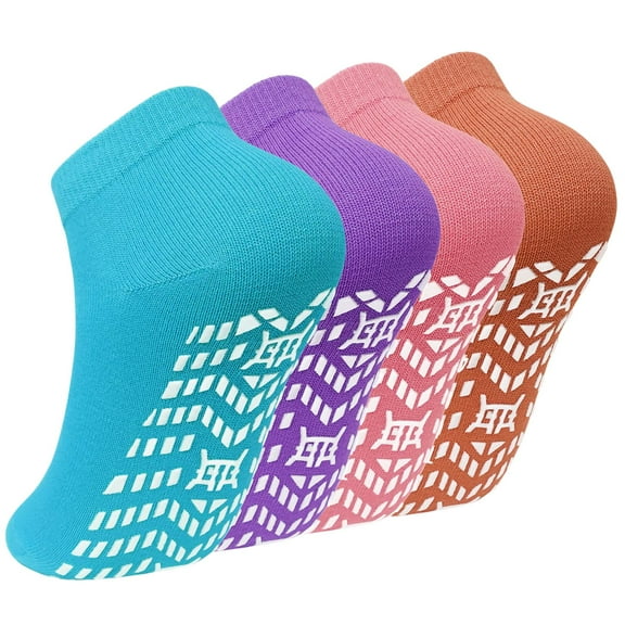 4 Pairs Grip Pilates Socks for Women, AMITOFO Non-slip Yoga Athletic Socks for Barre Ballet Barefoot Workout Hospital