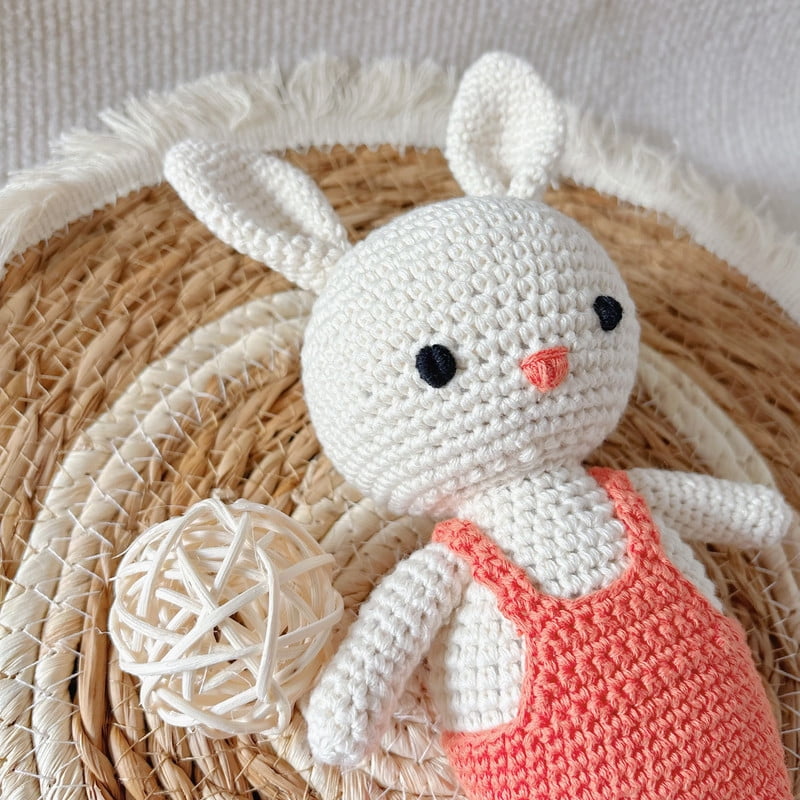 Crochet Handmade Large Rabbit in Overalls Amigurumi Toy – Charming, Adorable, and Ideal for Gifting and Decor