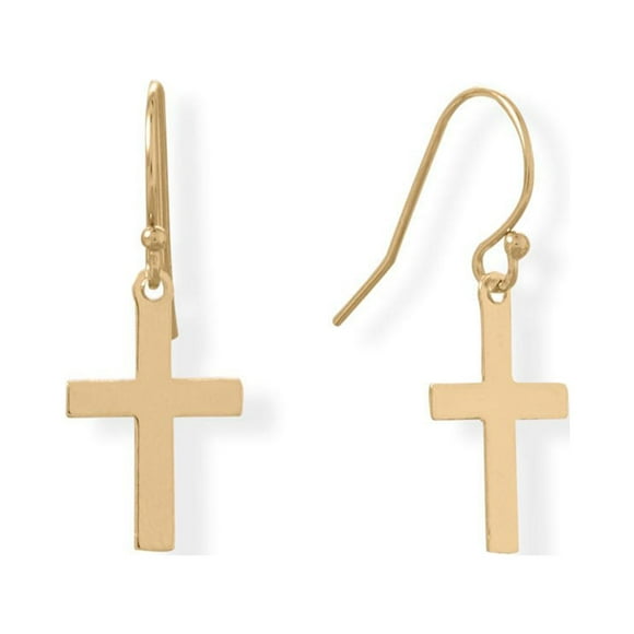 Precious Stars 14/20 Gold Filled Cross French Wire Earrings