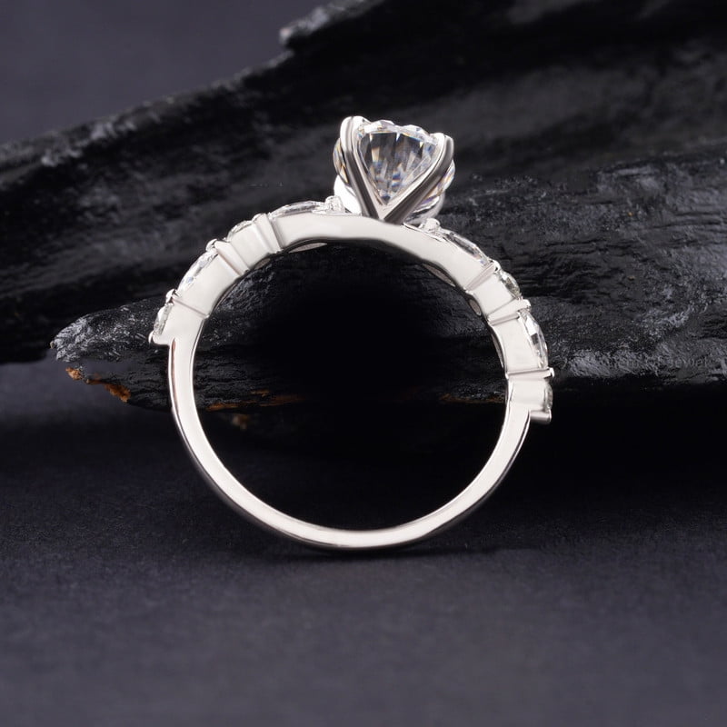 Cora Jewellery 2TCW Oval Moissanite Engagement Ring For Women, 14K Rose Gold