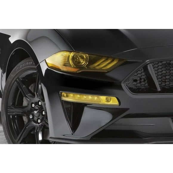 Fits 2018-2022 Ford Mustang GT Styling Turn Signal Light Cover GT0253TSY Solid; Transparent Yellow; Plastic; Set Of 2