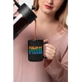 thumbnail image 2 of Fueled by Caffeine & Chaos, Events Coordinator Quote, Groovy Retro Wavy Text Merch Gift, Black 15oz Ceramic Mug, 2 of 5
