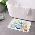 thumbnail image 3 of FJPT Non Slip Flannel Polyester Floor Mat With Seashell And Starfish Design For Bathroom Kitchen Bedroom Decor 16x24 inch, 3 of 5