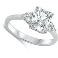 thumbnail image 4 of Engagement White CZ Promise Cushion Ring .925 Sterling Silver Band Jewelry Female Size 10, 4 of 4