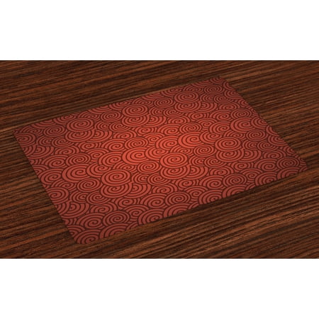 

Red Placemats Set of 4 Swirl Lines Spirals Abstract Design with Chinese Culture Influences for New Year Celebration Washable Fabric Place Mats for Dining Room Kitchen Table Decor Red by Ambesonne