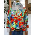 thumbnail image 1 of Spring Fashion Women's Ruffled Stand-up Collar Shirt Loose Temperament Commuter Long Sleeve Top, 1 of 6