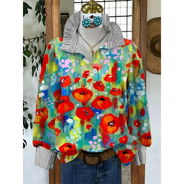 Spring Fashion Women's Ruffled Stand-up Collar Shirt Loose Temperament Commuter Long Sleeve Top