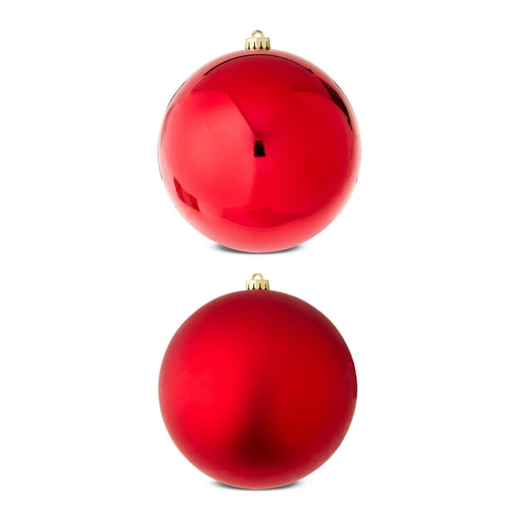 2-Count Red Jumbo Shatterproof Christmas Ornaments, 7.8 in, by Holiday Time
