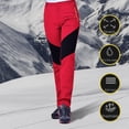thumbnail image 3 of Lenago Color-blocking Outdoor Assault Pants Fleece Thickened Soft Shell Ski Pants, 3 of 5