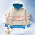 thumbnail image 6 of Mwjwdo Unisex Boys Girls Fleece Lined Sherpa Hoodie Kids Warm Winter Hoodies Pullover Hooded Sweatshirt Sweater 1-12Y Sky Blue 3 Years, 6 of 9