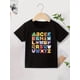 thumbnail image 4 of Camiseta de manga corta para niño y niña con alfabeto colorido e ilustraciones de animales - Beige, ropa informal de verano, cuello redondo, algodón suave, camisetas bonitas, 4 of 7