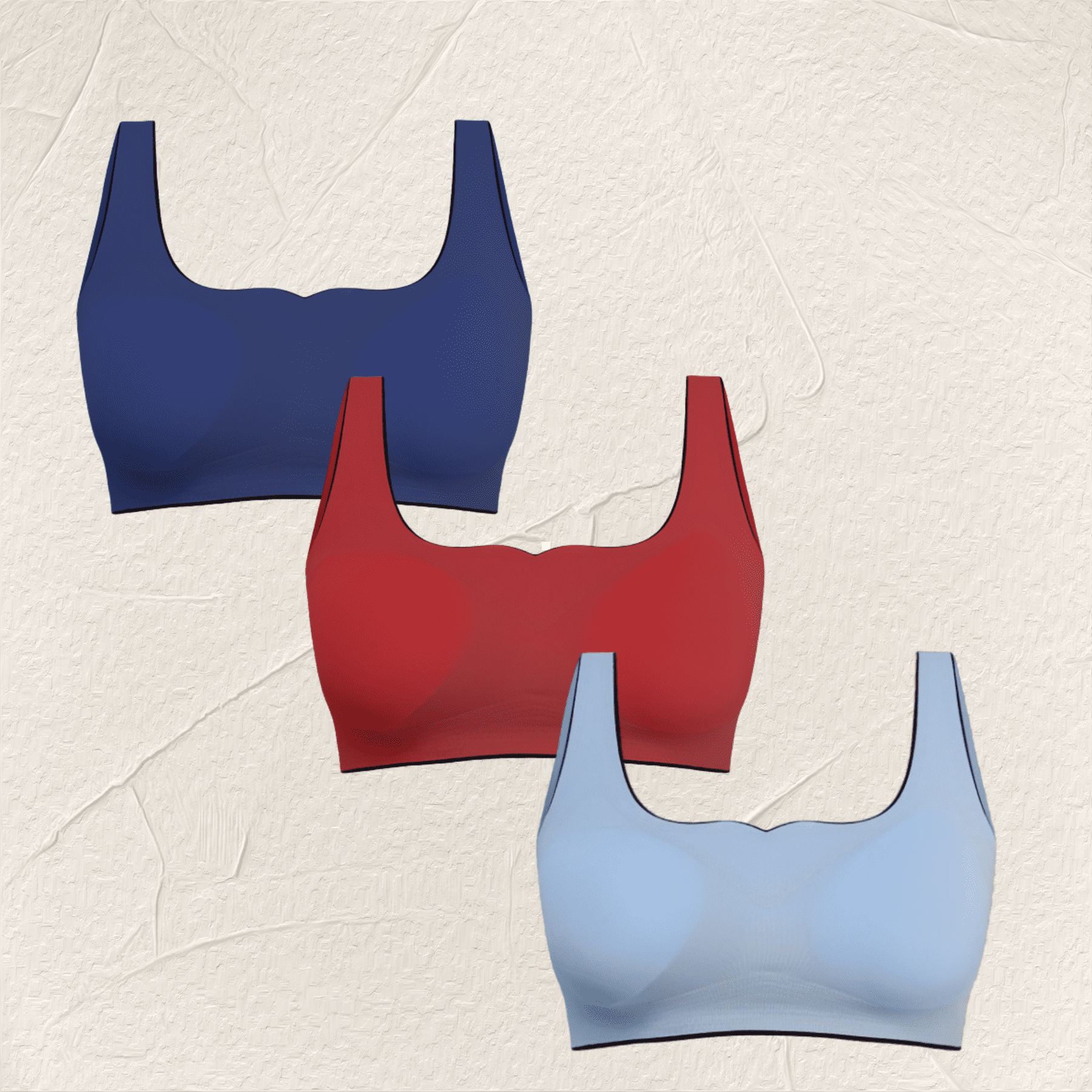 Women's Wire-Free Sleep Bra 3-Pack, U-Back, Super Stretchy for Night Comfort S-XL