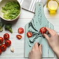 thumbnail image 3 of Modern Cutting Board, Hot Air Balloon Sketch in the Clouds Murky Air Journey Picture, Decorative Tempered Glass Cutting and Serving Board, Wine Bottle Shape, Charcoal Grey White, by Ambesonne, 3 of 5