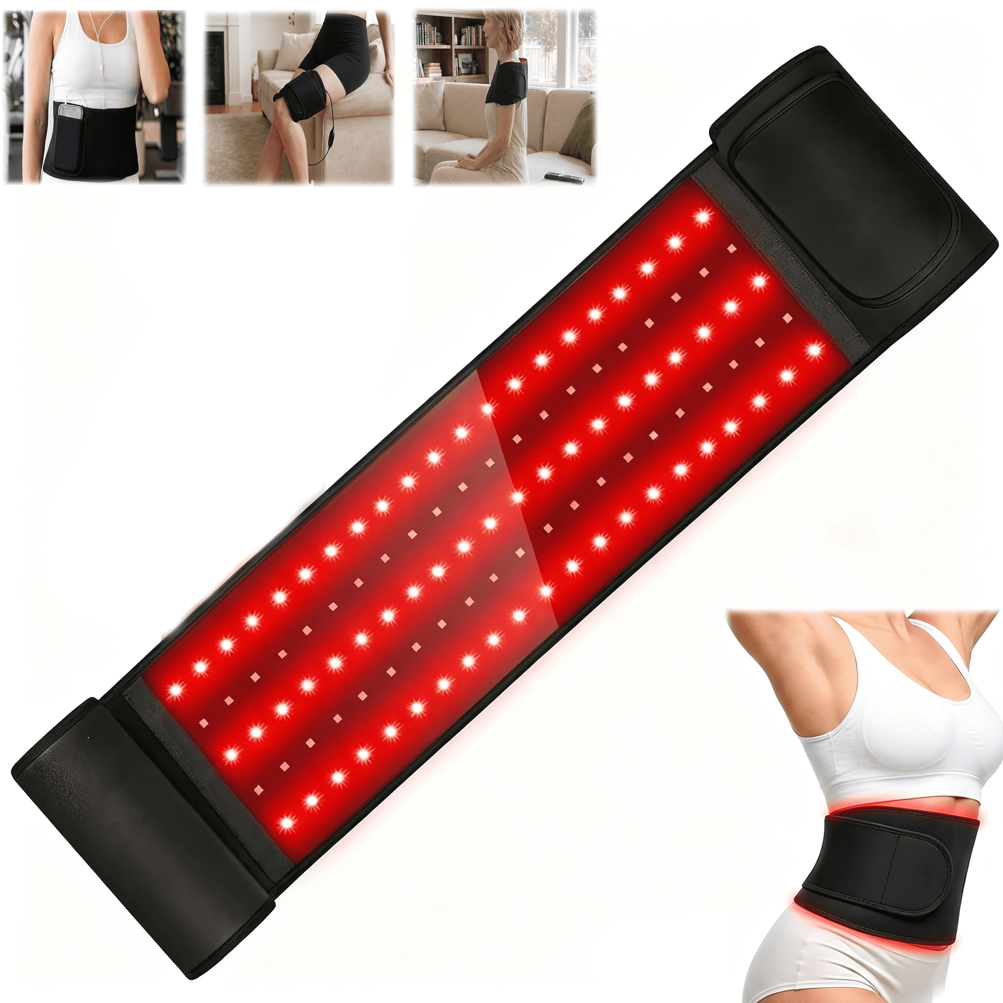 Red Light Therapy,Back,Leg,Shoulder and Arm,Near Infrared Light,105 LEDs,5 Brightness Levels,3 Modes Flexible Wearable Light Wrap