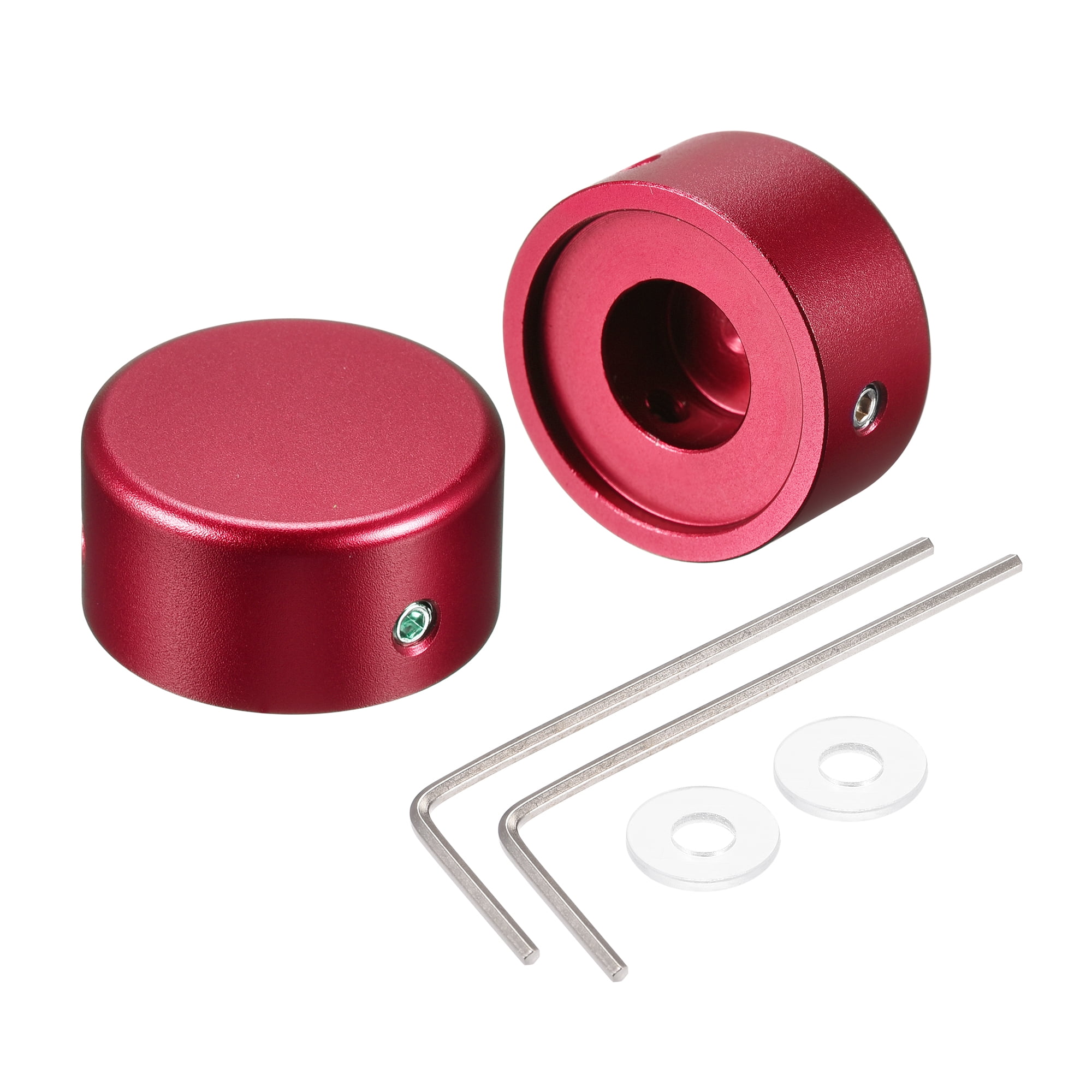 Unique Bargains Guitar Footswitch Top Cover Effect Pedal Cap with Wrench Aluminum Red