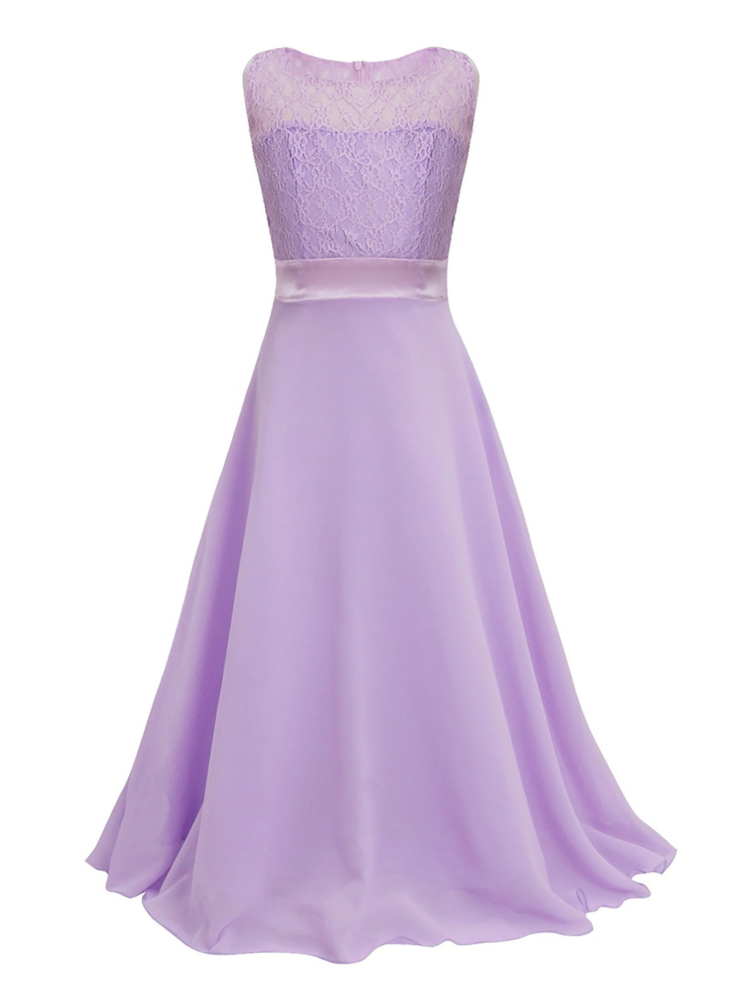 Aislor Kids Girls Bridesmaid Maxi Dress Floral Lace Princess Wedding Prom Gown Pageant Dress