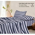 thumbnail image 5 of RUVANTI Flannel Sheets King Size - 100% Cotton Brushed King Size Sheets Set - Deep Pockets 16 Inches Bed Sheets - All Seasons Breathable & Extra Soft - Warm & Cozy, 4 Piece, Maritime Stripe, 5 of 8