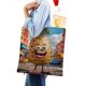 thumbnail image 4 of Patata Graciosa Bolso de tela con estampado de lienzo para mujer, bolsa de compras reutilizable y estética, con cremallera interior, regalo para mujer,40*40cm., 4 of 6