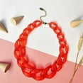 thumbnail image 3 of Bocar Bold Acrylic Chain Chunky Collar Necklace for Women, 23inch (NK-10510-Red), 3 of 6