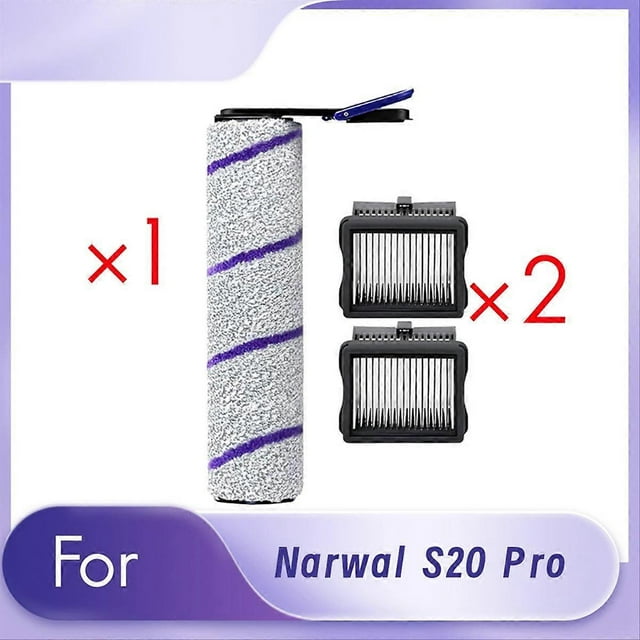 1 Roller Brush and 2 Filter Replacement Parts for S20 Pro