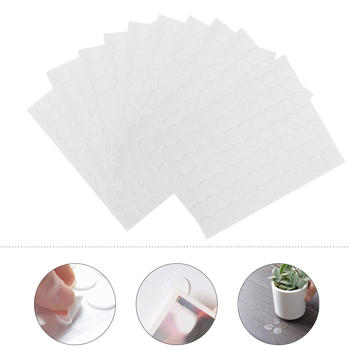 Sticky Tack Putty – 150pcs Clear Removable Mounting Tabs, 6mm Dots For Posters, Balloons, Pictures (No Damage)