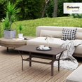 thumbnail image 2 of Outdoor Coffee Table, All-Weather Rectangle Metal Patio Coffee Table with Slatted Tabletop for Outside, Patio, Garden, Balcony, Backyard, Brown, 2 of 9