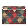 thumbnail image 7 of Yayeee Collapsible Storage Bin with Lid Fabric Closet Decorative Basket with Handles, Dark Tartan Pattern, 7 of 7