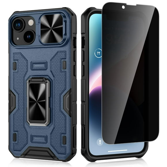 Funda VEGO para iPhone 14/13 con Protector de Pantalla Antiespía Azul