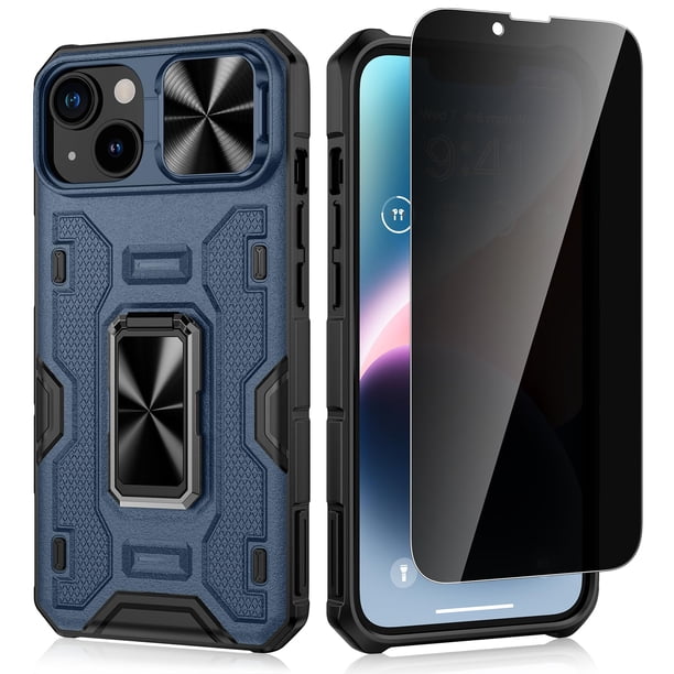 Funda VEGO para iPhone 14/13 con Protector de Pantalla Antiespía Azul