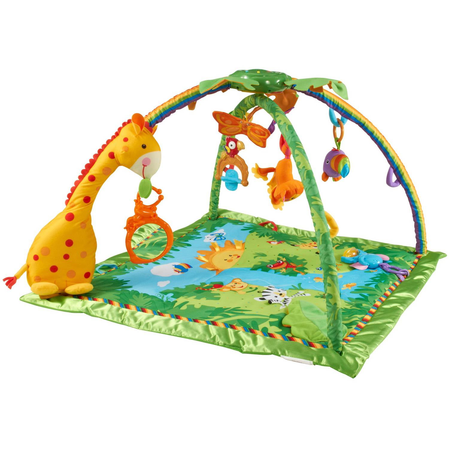 Leugen minimum graan Fisher-Price Rainforest Melodies & Lights Deluxe Play Gym - Walmart.com