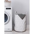 thumbnail image 3 of Abstract Laundry Bag, Geometrical Theme Monochrome Illustration Jagged Circles Pattern, Hamper Basket with Handles Drawstring Closure for Laundromats, 13" x 19", Pale Eggplant and White, by Ambesonne, 3 of 4