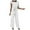 White, variant on gakvbuo Jumpsuits For Women Summmer Dressy Wedding Womens Fashion Summer Solid Casual Ruffle Short Sleeve Suspender Jumpsuit