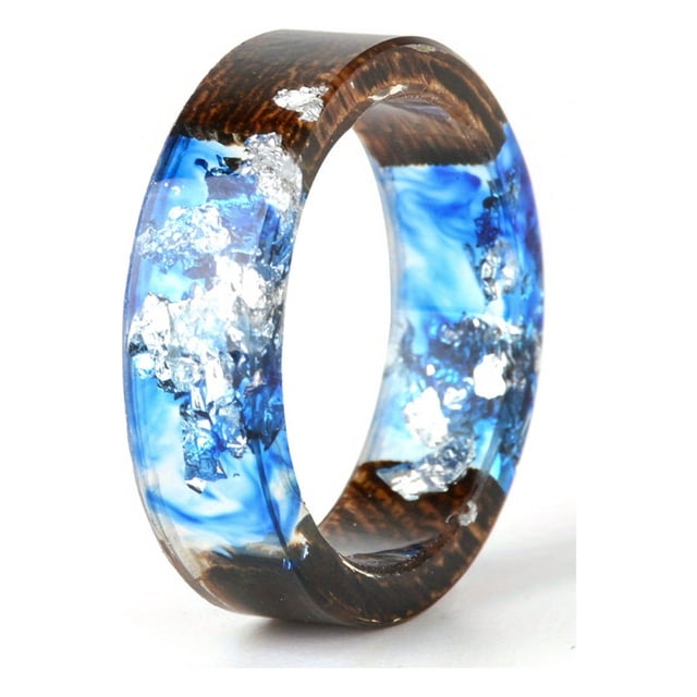 Bague en Résine de Bois Fait Main - Cadeau d'Anniversaire Parfait pour Femmes et Filles