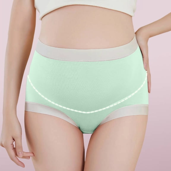 Pafei Tyugd Womens Maternity Underwear Cotton Soft Cozy Breathable Plus Size Panties Pregnancy Lightweight Briefs Green L
