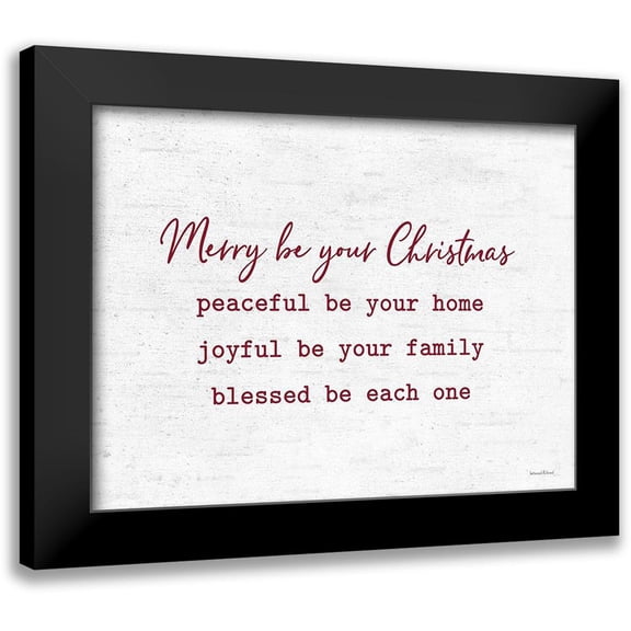 Lettered and Lined 14x12 Black Modern Framed Museum Art Print Titled - Merry be your Christmas