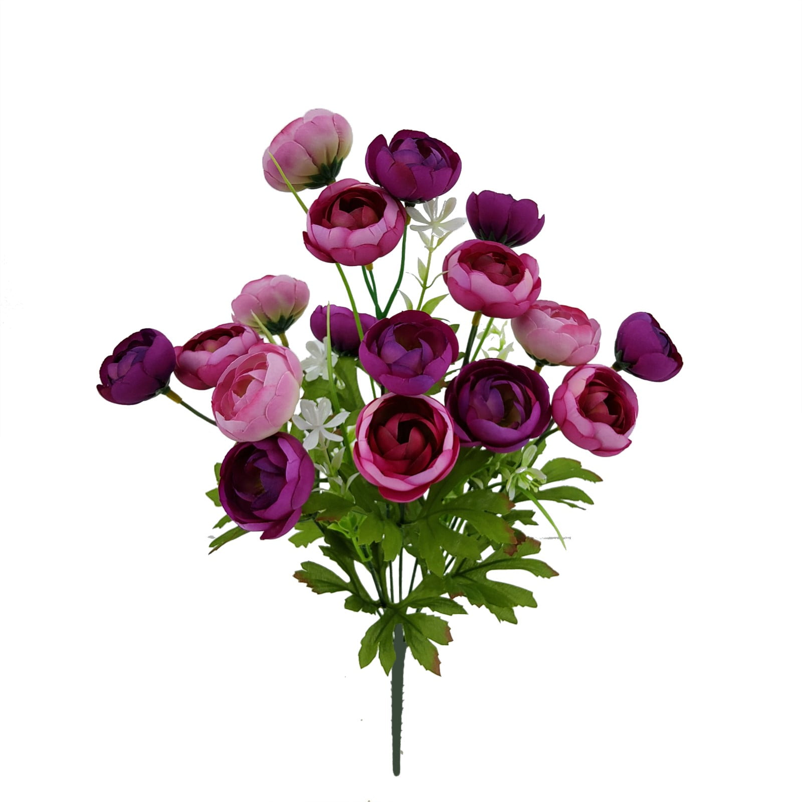 Mainstays 17" Artificial Flower Ranunculus Bush, Purple Color