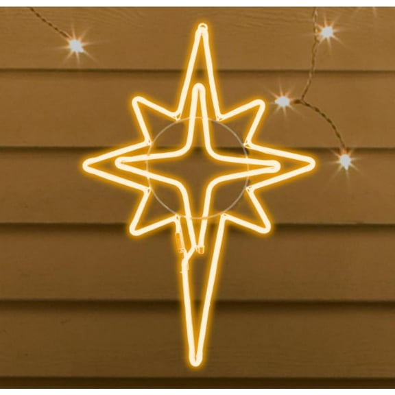 25-Inch 360LED Lighted Star of Bethlehem Christmas Decoration | Warm White Glow | Holiday Wall Hanging for Outdoor & Indoor Home Use | ETL-Certified 29V Low Voltage