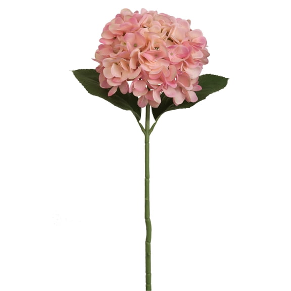 Pack of 2 Pink Hydrangea Artificial Silk Flowers – 18” Faux Floral Stems with Lifelike 7” Blooms