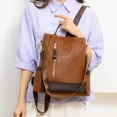 thumbnail image 5 of Nueva mochila antirrobo para mujer para primavera, mochila de viaje de cuero suave de gran capacidad, patrón tejido, bolso de hombro de tendencia urbana, 5 of 5