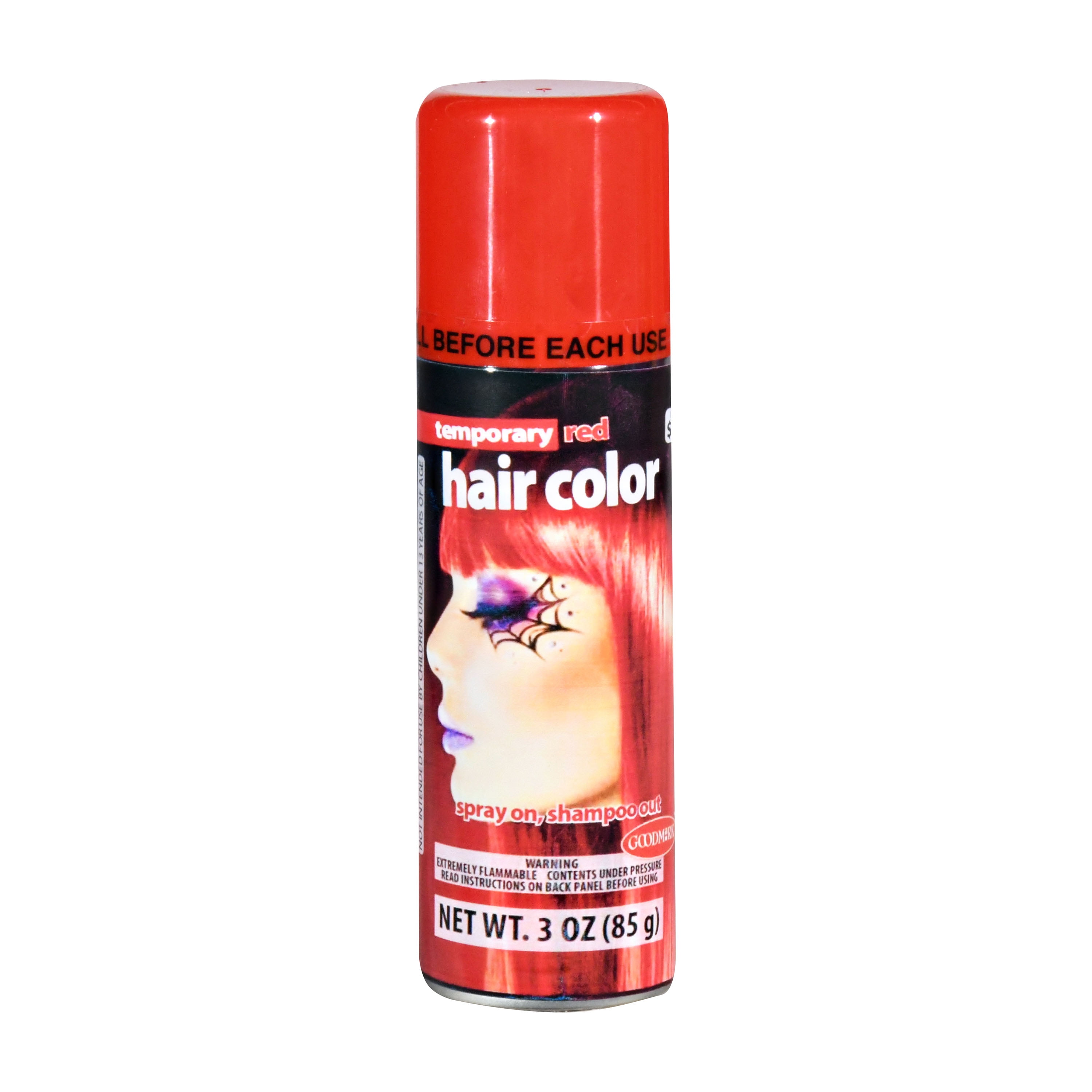 Goodmark Halloween Temporary Hair Color Spray, Net Wt. 3oz (85g) is perfect  when you want to create a fun new look. Choose from a variety of colors  (colors sold separately). Hair color