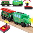 thumbnail image 1 of HYPERLIVING Juego de Trenes Locomotora con Batería para Vías de Tren de Madera, Potentes Vehículos de Tren de Motor, Vagones de Control Remoto Eléctricos con Luz y Sonido, Juguete de Tren, Regalo para, 1 of 8
