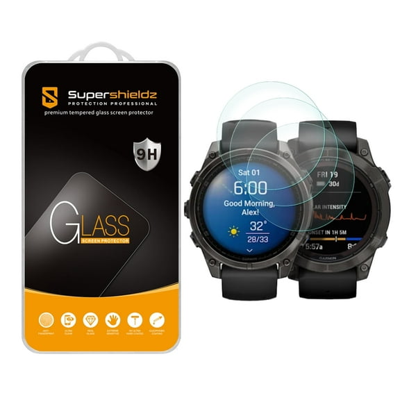 (3 Pack) Supershieldz Designed for Garmin Fenix 7/ 7 Pro (Solar/Sapphire Solar) [47mm] / Epix Pro (47mm) Tempered Glass Screen Protector, Bubble Free