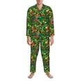 thumbnail image 3 of Lsque Cute Christmas Stocking Bear Pattern Long Sleeve Pajama Set for Men - Soft 2-Piece Sleepwear and Loungewear Set with Pockets, Comfy Nightwear-Medium, 3 of 7