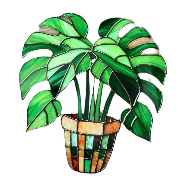 Letrero colgante con plantas en maceta, placa para maceta plana, regalo para amigos, arte, artesanía, maceta Estilo D
