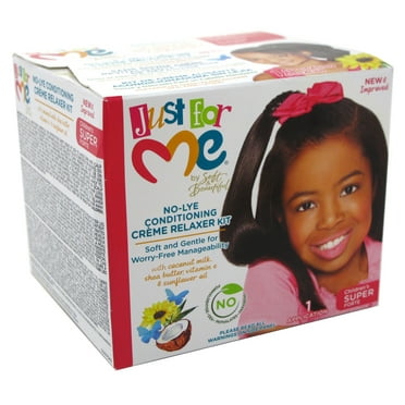 Just For Me No-Lye Creme Relaxer Kit Super (Pack of 3)