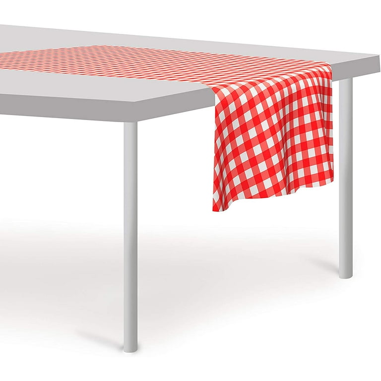 Pink Checkered Gingham 12 Pack Premium Disposable Plastic Tablecloth 54 Pink Checkered Gingham 12 Pack Premium Disposable Plastic Tablecloth 54