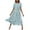 Light Blue, variant on Women's Floral Printed Midi Dresses Crew Neck Short Sleeve Dress Flowy Tired Bohemian Sundress for Beachwear