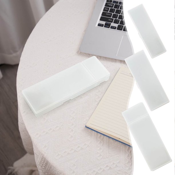 Estuche transparente | Caja de papelería de plástico esmerilado para estudiantes y oficina | Material duradero, fácil de limpiar y ecológico | Organizador Clear View para bolígrafos, lápices