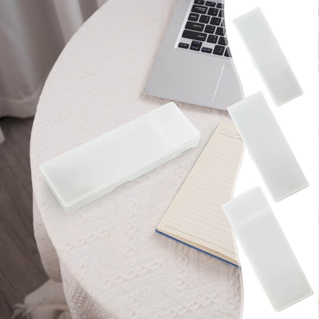 Estuche Transparente para Lápices | Caja de Papelería de Plástico Esmerilado | Organizador de Vista Clara para Estudiantes y Oficina | Material Duradero, Fácil de Limpiar y Ecológico | 1 Pieza