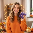 thumbnail image 4 of Halloween Pumpkin Squeeze Toys, Slow Rise Glitter Dumpling Squishies, Cute Pumpkins Stress Ball Gifts for Adults Anxiety Relief Office, Purple, 4 of 6